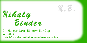 mihaly binder business card