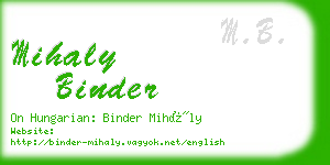 mihaly binder business card